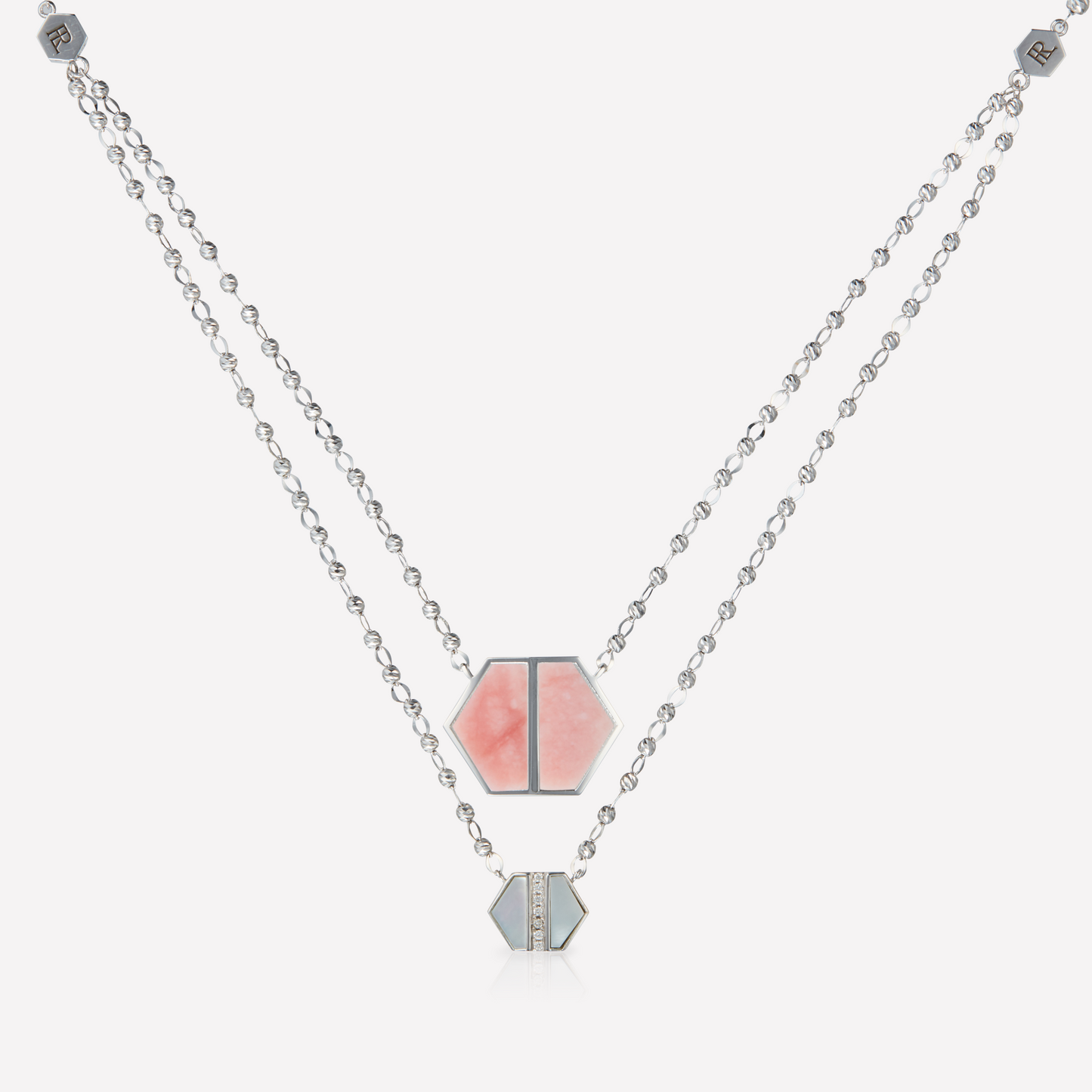 VOID Filled By You Necklace, Large, Pink Opal, Diamond S