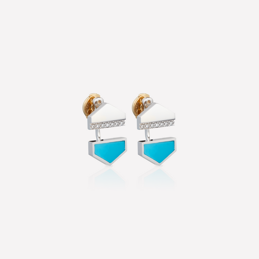 VOID Filled By You Earrings, Large, Turquoise, Diamond