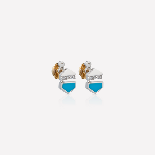 VOID Filled By You Earrings, Small, Turquoise, Diamond